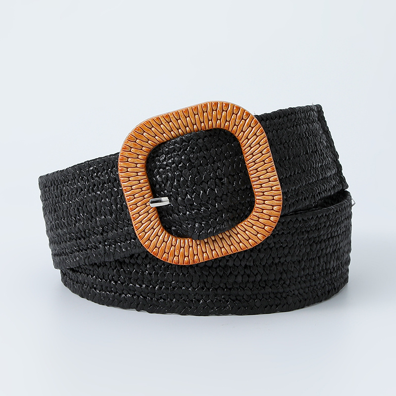Candy Elastic Straw Belts Boho Braided Belts Casual Dress Belt Women Girdle